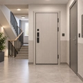Входная дверь Эклипс Капучино с умным замком - Марсель Белый софт для установки в квартиру — 32102