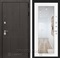 Входная металлическая дверь Лабиринт Урбан с Зеркалом 18 (Дуб горький шоколад / Белое дерево)