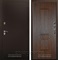 Уличная металлическая дверь с терморазрывом Аргус Тепло-2 (Молотковая коричневая / Дуб тёмный)