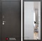 Входная металлическая дверь Лабиринт Сильвер с зеркалом (Антик темное серебро / Акация светлая)