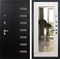 Входная металлическая дверь Лекс Витязь с зеркалом №37.1 (Чёрный шелк / Сандал белый)