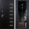 Входная металлическая дверь Лекс Витязь с зеркалом №117 (Чёрный шелк / Чёрный кварц)