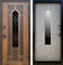 Входная уличная дверь с терморазрывом Лацио с окном и ковкой (Орех золотой / Бетон светлый)