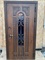 Внешняя отделка двери с терморазрывом Лацио с окном и ковкой цвет Дуб